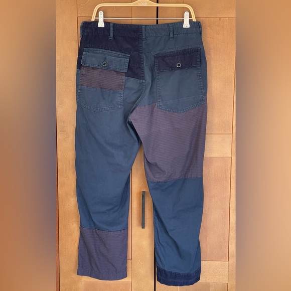 ENGINEERED GARMENTS Men's Navy, Gray, Purple Patchwork Fatigue Pants, Small (32) - Picture 4 of 15